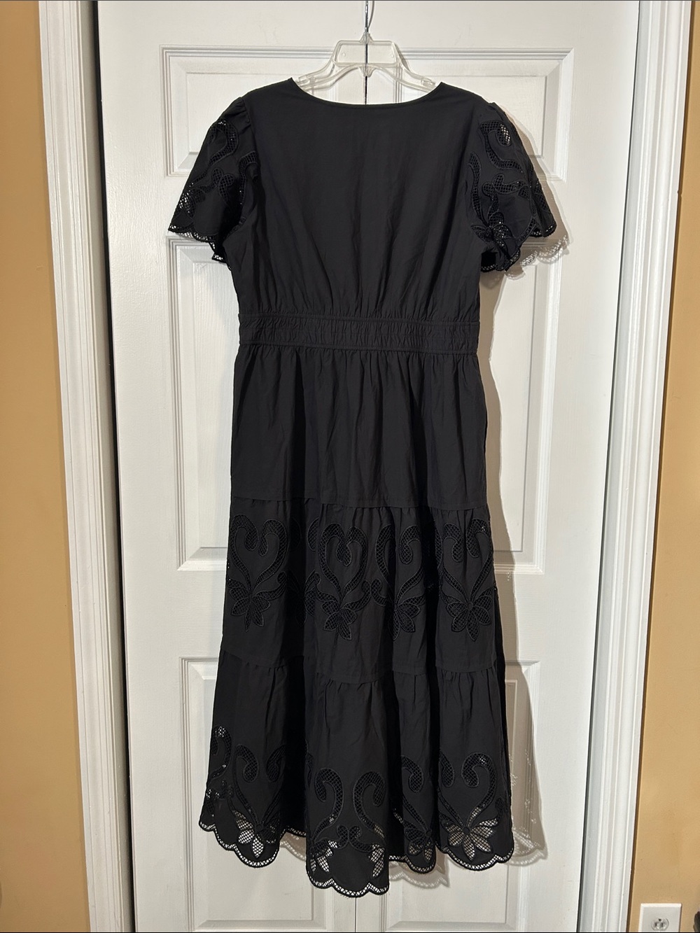 NWT PrettyGarden Black Eyelet Midi Dress Size XL Short Sleeves - Picture 9 of 15